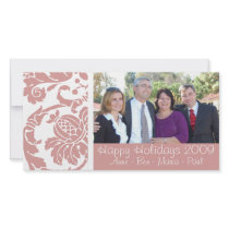 Old Pink Damask Photo Card photo cards by myhome71 Old Pink Damask Photo Card photo cards