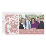 Old Pink Damask Photo Card