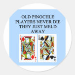 old pinochle player sticker