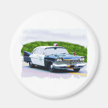 Old_police_car Plymouth Refrigerator Magnet