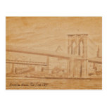 old postcard Brooklyn Bridge