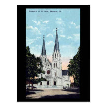 Old Postcard, Cathedral, Savannah, Georgia, USA