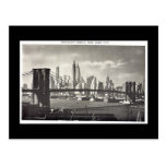 Old Postcard, New York City, Brooklyn Bridge