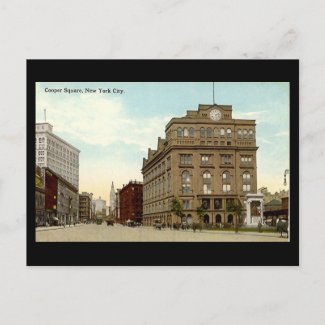 Old Postcard, New York City, Cooper Square postcard