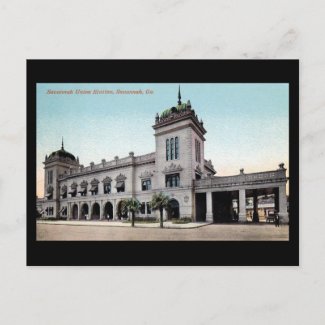 Old Postcard - Savannah Union Station postcard