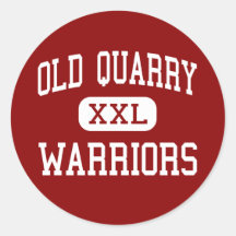 Old Quarry - Warriors - Middle - Lemont Illinois Round Sticker