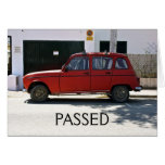 Old Red Car Passed Card
