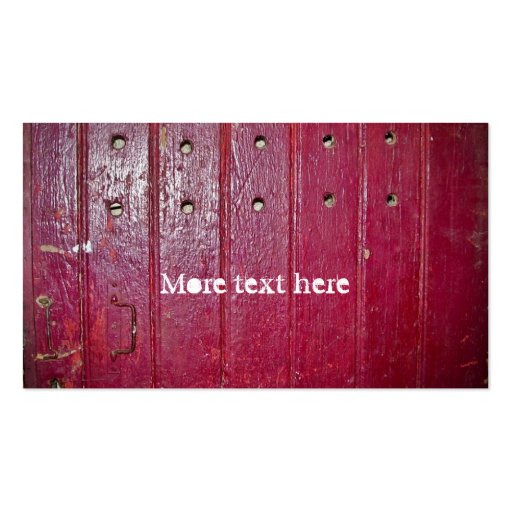 Old red door standard size business card (back side)