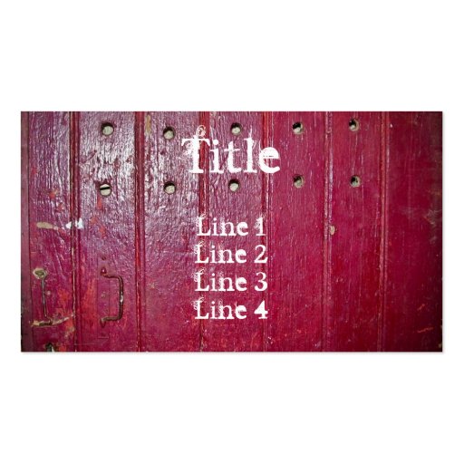 Old red door standard size business card