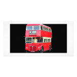 Old red London bus from around 1950 Custom Photo Card