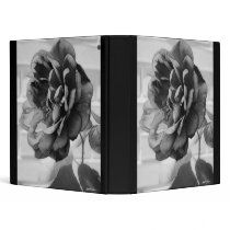 Old Red Rose B&W Vinyl Binder