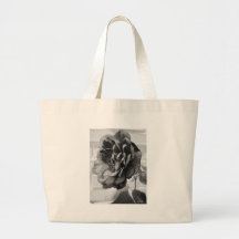 Old Red Rose B&W Canvas Bags