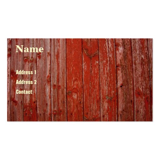 Old red wood business cards