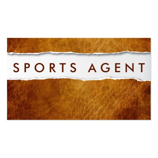 Old Ripped Paper Sports Agent Business Card (front side)