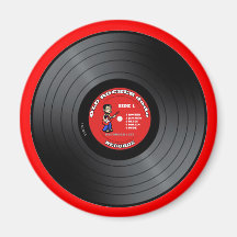 Old Rocker Dude Vinyl Record Magnet