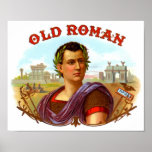 Old Roman  ~  Cigar & Cigarettes Label posters