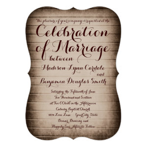 Old Rustic Barn Wood Country Wedding Invitations