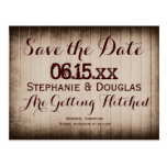 Old Rustic Barn Wood Save the Date Postcards