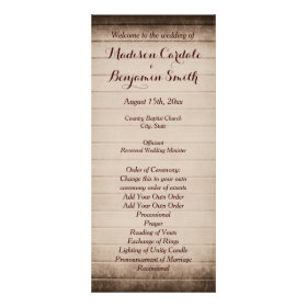Old Rustic Barn Wood Wedding Program Template Rack Cards