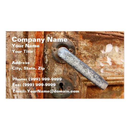 Old Rusty Door Business Card Templates (front side)
