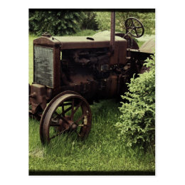 Old Rusty Tractor Postcard