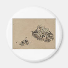 Old Samurai teaching Child Samurai circa 1800s Refrigerator Magnets