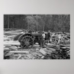 Old Sawmill Tractor, 1935 Poster