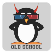 Old School 3D Evil Penguin™ Stickers