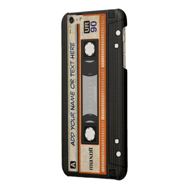 Old School 80s DJ Music Cassette Tape Pattern Glossy iPhone 6 Plus Case