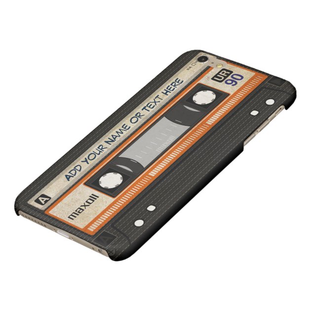 Old School 80s DJ Music Cassette Tape Pattern Glossy iPhone 6 Plus Case-4