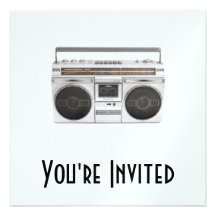 Old School Boombox Radio Custom Invite