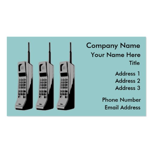 Old School Cell Phones Business Card Templates (front side)
