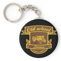 cool, farmer, old school, funny, humor, vintage, keychain, retro, fun, urban, Keychain with custom graphic design