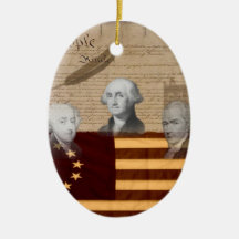 OLD SCHOOL FOUNDING FATHERS CHRISTMAS ORNAMENT
