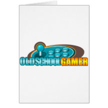 Old School Gamer Arcade Stick Buttons Greeting Cards