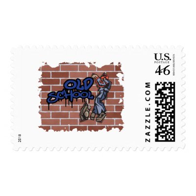 old school graffiti design postage stamps by doonidesigns