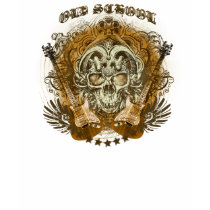 Old School Guitar & Skull Rock Tee t-shirts