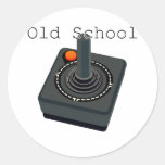 Old School Joystick Round Stickers
