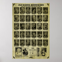 Old School Moustaches - Good Humor for Bars n More Print