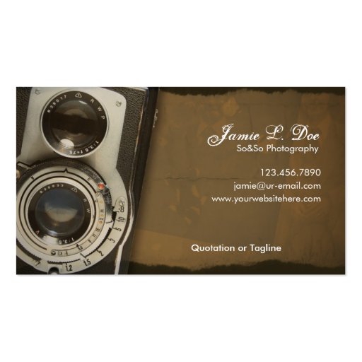 Old School Photography Business Card (front side)