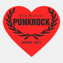 Old School punk rock Heart Sticker