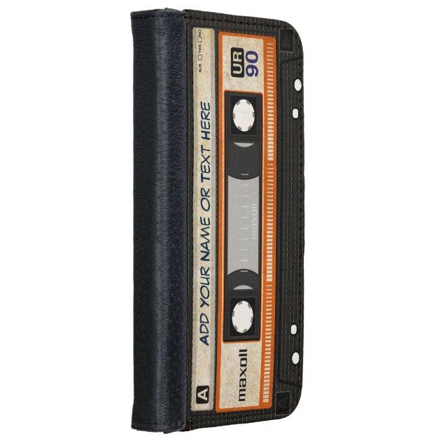 Old School Retro Grunge 80s DJ Music Cassette Tape iPhone 6 Wallet Case