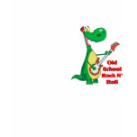 old school rock n roll dinosaur playing guitar t-shirts