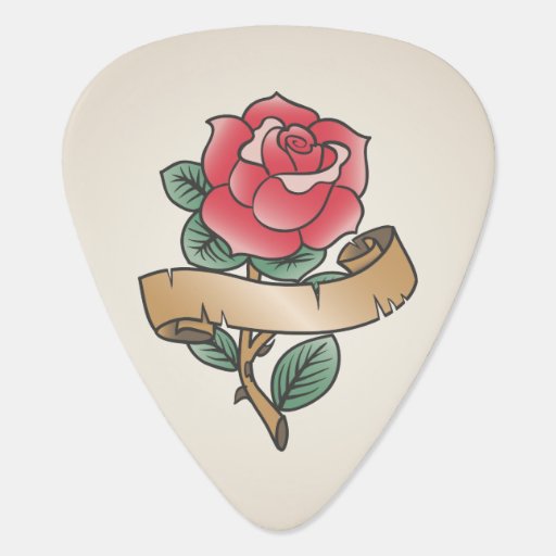 old rose tattoo design guitar pick zazzle old rose tattoo design guitar pick zazzle
