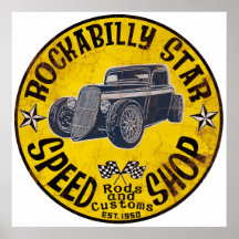 Old school speed shop print
