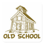 Old School Square Sticker