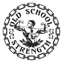Old School Strength Vintage Round Stickers