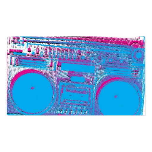 Old School Tapes and Boom box Profile Cards Business Card Template (back side)