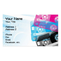 Old School Tapes and Boom box Profile Cards Business Card Template