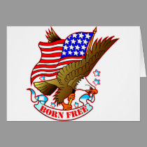 Old School Tattoo Eagle, Flag & Born Free cards